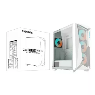 GIGABYTE C301 GLASS/Midi Tower/Transpar./Biela