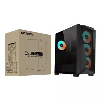 GIGABYTE C301 GLASS/Midi Tower/Transpar./Čierna