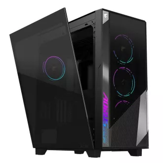 GIGABYTE AORUS C500/Midi Tower/Transpar./Čierna