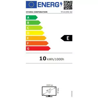 15" iiyama TF1515MC-B2: TN, XGA, capacitive, 10P, 350cd/m2, VGA, DP, HDMI, čierny 15" iiyama TF1515MC-B2: TN, XGA, capacitive, 10P, 350cd/m2, VGA, DP, HDMI, čierny