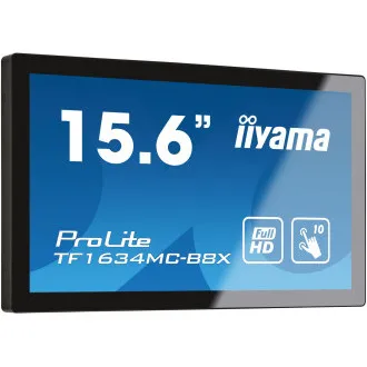 15,6" iiyama TF1634MC-B8X: IPS, FullHD, capacitive, 10P, 450cd/m2, VGA, DP, HDMI, IP65, čierny