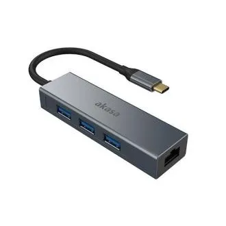 AKASA - USB Type-C 4-in-1 húb s Ethernetom AKASA - USB Type-C 4-in-1 húb s Ethernetom