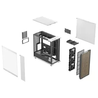 Fractal North XL/Midi Tower/Transpar./Biela