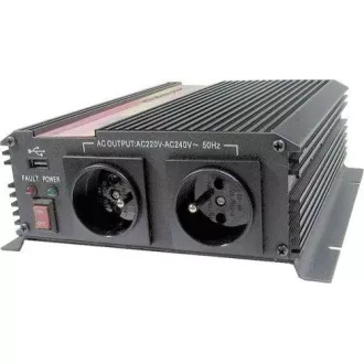 Menič napätia Carspa CAR1KU-12 12V/230V+USB 1000W, modifikovaná sínus Menič napätia Carspa CAR1KU-12 12V/230V+USB 1000W, modifikovaná sínus
