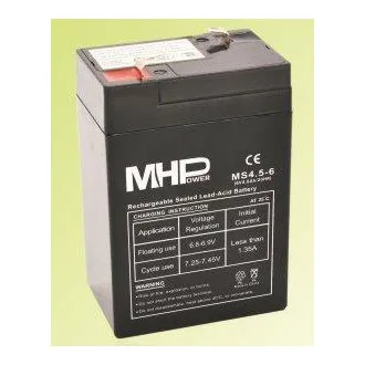 Pb akumulátor MHPower VRLA AGM 6V/4,5Ah (MS4.5-6)