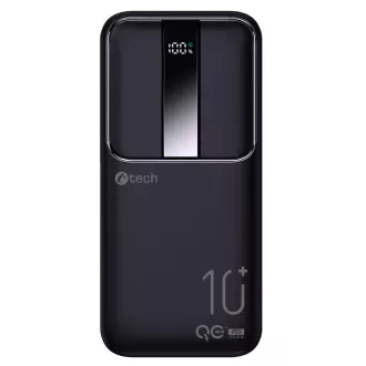 Powerbanka C-tech 10000mAh, Li-Pol, 22,5 W, USB-C/USB-A/micro USB