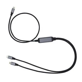 Kábel C-TECH USB Type-C PD 100W power splitter, 0,7m + 2x0,5m, čierny Kábel C-TECH USB Type-C PD 100W power splitter, 0,7m + 2x0,5m, čierny