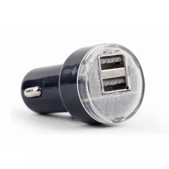 Gembird 2x USB nabíjačka do auta 2,1 A, čierna