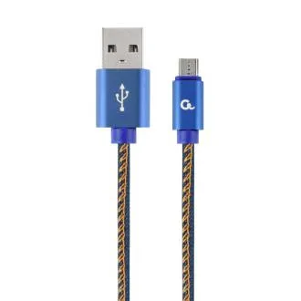 Gembird oplietaný denim USB-A/microUSB kábel 1m Gembird oplietaný denim USB-A/microUSB kábel 1m