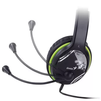 Slúchadlá s mik. GENIUS HS-400A green + redukcia
