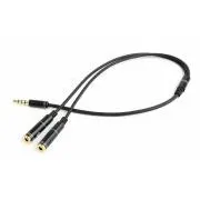 GEMBIRD 3,5 mm jack audio+microphone redukcia, 20 cm, 2xF/M, 4pin