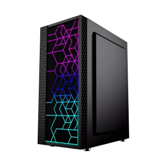 Gembird Computer Fornax 2500 ARGB/Midi Tower/Transpar./Čierna