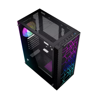 Gembird Computer Fornax 2500 ARGB/Midi Tower/Transpar./Čierna