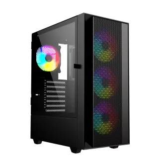 Gembird Fornax 4000 ARGB/Midi Tower/Transpar./Čierna