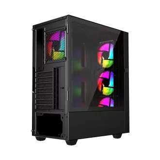 Gembird Fornax 4000 ARGB/Midi Tower/Transpar./Čierna