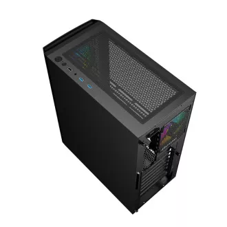 GEMBIRD Fornax 400X/Midi Tower/Transpar./Čierna