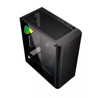 GEMBIRD Fornax 400X/Midi Tower/Transpar./Čierna
