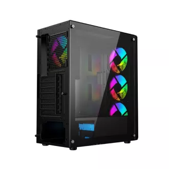 GEMBIRD Fornax 400X/Midi Tower/Transpar./Čierna