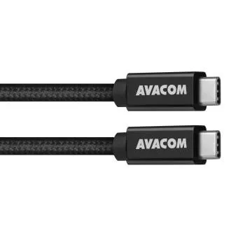 AVACOM dátový a nabíjací kábel USB Type-C - USB Type-C, 100cm, 100W E-Mark, čierny AVACOM dátový a nabíjací kábel USB Type-C - USB Type-C, 100cm, 100W E-Mark, čierny