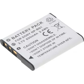 Batéria T6 Power Sony NP-BN1, 600mAh, 2,2Wh, sivá
