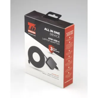 T6 Power univerzálny adaptér k notebooku, 65W, USB-C T6 Power univerzálny adaptér k notebooku, 65W, USB-C