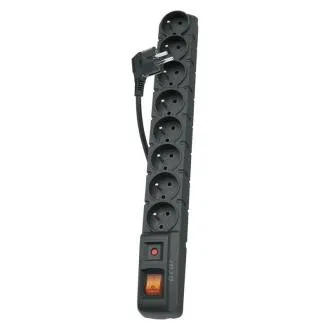 Prepäťová ochrana 8zásuviek, 1,5m, čierna Prepäťová ochrana 8zásuviek, 1,5m, čierna