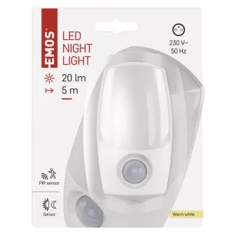 EMOS LED Nočné svetlo P3318, PIR + nočný senzor