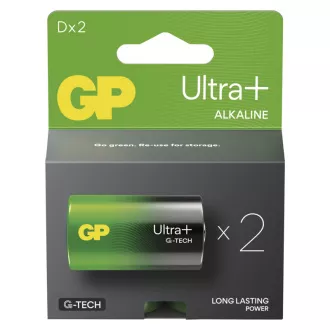 GP Alkalická batéria ULTRA PLUS D (LR20) - 2ks