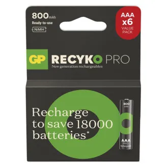 GP Nabíjací bat. ReCyko Pro AAA (HR03) 800mAh-6ks GP Nabíjací bat. ReCyko Pro AAA (HR03) 800mAh-6ks