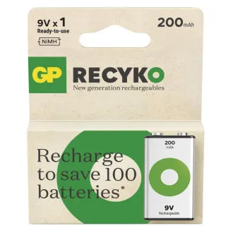 GP Nabíjací bat. ReCyko 200 (9V) - 1ks GP Nabíjací bat. ReCyko 200 (9V) - 1ks