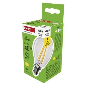 EMOS LED FLM MINI GL 3,4 W (40 W) 470lm E14 NW