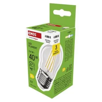 EMOS LED FLM MINI GL 3,4 W (40 W) 470lm E27 NW EMOS LED FLM MINI GL 3,4 W (40 W) 470lm E27 NW