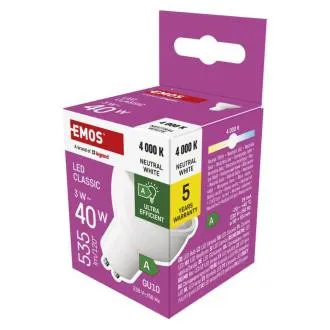 EMOS LED CLS MR16 3W (40W) 535lm GU10 NW A CLASS EMOS LED CLS MR16 3W (40W) 535lm GU10 NW A CLASS
