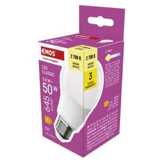 EMOS LED CLS A60 5,8 W (50 W) 645lm E27 WW EMOS LED CLS A60 5,8 W (50 W) 645lm E27 WW