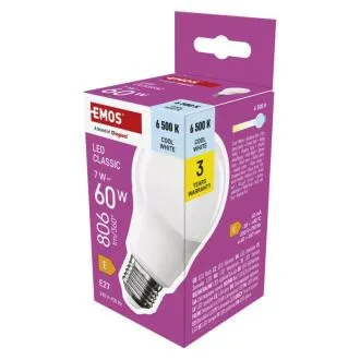 EMOS LED CLS A60 7W (60W) 806lm E27 CW EMOS LED CLS A60 7W (60W) 806lm E27 CW