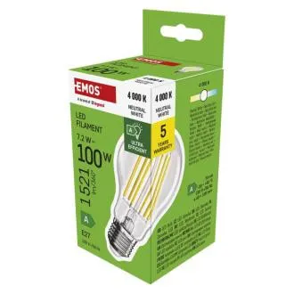 EMOS LED FLM A60 7,2 W (100 W) 1521lm E27 NW A CLASS EMOS LED FLM A60 7,2 W (100 W) 1521lm E27 NW A CLASS