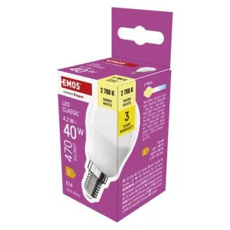 EMOS LED CLS MINI GLOBE 4,2 W (40 W) 470lm E14 WW EMOS LED CLS MINI GLOBE 4,2 W (40 W) 470lm E14 WW