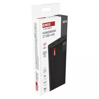 EMOS PWB NTBF30 27000 MAH 100 W PD 1×USB-C 1×USB-A