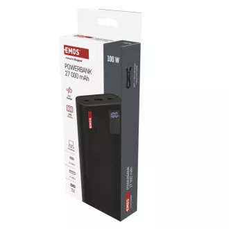 EMOS PWB NTBF30 27000 MAH 100 W PD 1×USB-C 1×USB-A