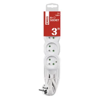 EMOS predlžovací prívod 4z/3m 1,5mm EMOS predlžovací prívod 4z/3m 1,5mm