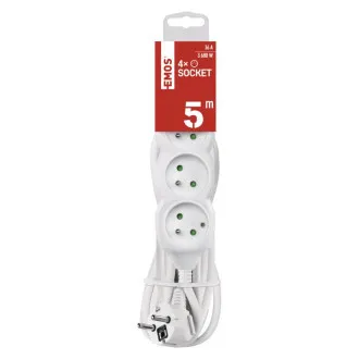 EMOS predlžovací prívod 4z/5m 1,5mm EMOS predlžovací prívod 4z/5m 1,5mm