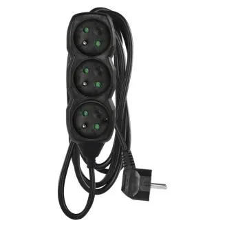 EMOS predlžovací prívod 3z/3m, čierny, 1,5mm EMOS predlžovací prívod 3z/3m, čierny, 1,5mm