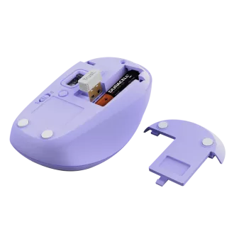 TRUST Yvi+ Multi-Device/Kancelárska/Optická/1 600 DPI/USB+BT/Fialová