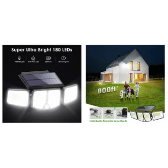 Vonkajšie solárne LED svetlo s pohybovým senzorom VIKING S180/1200lm/2200mAh/3 režimy/IP65 Vonkajšie solárne LED svetlo s pohybovým senzorom VIKING S180/1200lm/2200mAh/3 režimy/IP65