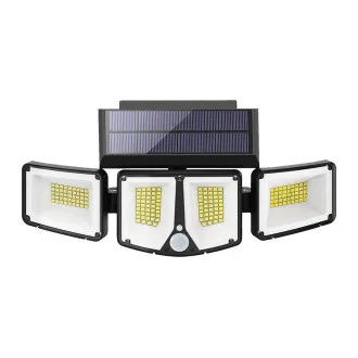 Vonkajšie solárne LED svetlo s pohybovým senzorom VIKING S180/1200lm/2200mAh/3 režimy/IP65
