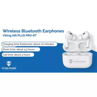 Bezdrôtové Bluetooth slúchadlá Viking AIR PLUS/ANC/BT/Bezdrôt/Biela