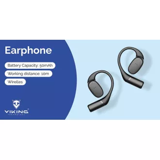 Bezdrôtové Bluetooth slúchadlá Viking V49/BT/Bezdrôt/Čierna