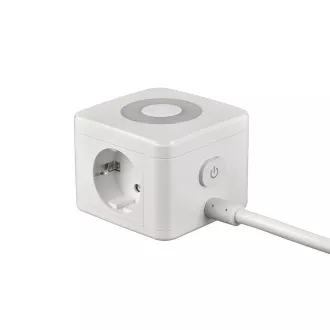 Sieťový adaptér VIKING YC23L, biela/Output:2xAC,1xUSB-A,2xUSB-C/dotykové svetlo/1,4m kábel