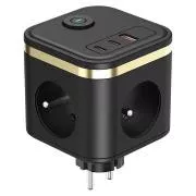 Sieťový adaptér VIKING Y33, čierna/Output: 3xAC, 1xUSB-A, 2xUSB-C/Tlačidlo ON/OFF