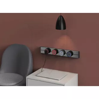 Zásuvková lišta - zápustná Viking LZ40G/230V,50Hz/40cm dĺžka/sivá/až 5 modulov/IP20/hliník/zápustná